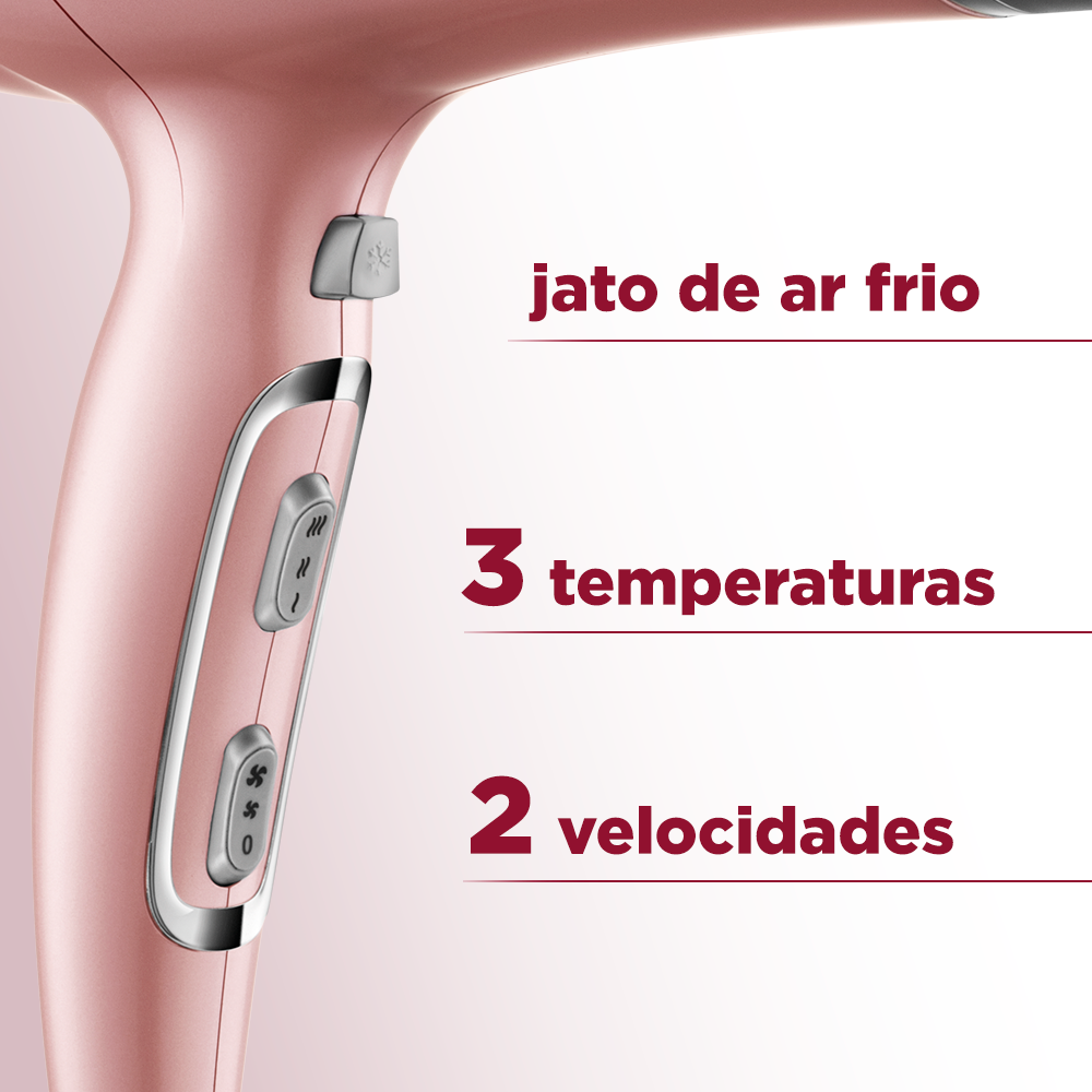 Secador De Cabelos Mondial Golden Rose Sc-32 Potencia 2000W Secador De Cabelos Mondial Golden Rose Sc-32 Potencia 2000W